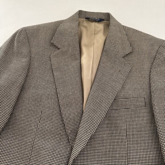 Vintage Nordstrom 40R Houndstooth Blazer Jacket Sport Suit Coat - Picture 3 of 12